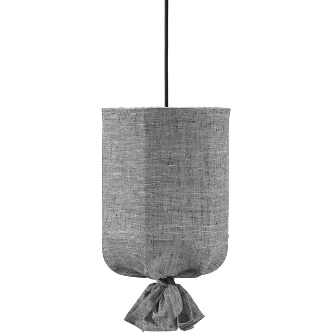 Zewnętrzna lampa materiałowa Round szary melanż